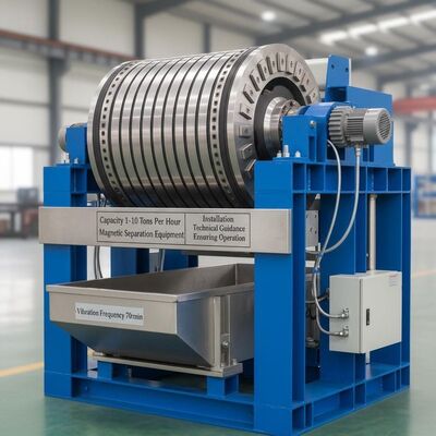 ক্ষমতা 1-10 টন প্রতি ঘন্টা কম্পন ফ্রিকোয়েন্সি 70rmin সঙ্গে চৌম্বকীয় বিচ্ছেদ সরঞ্জাম এবং ইনস্টলেশন প্রযুক্তিগত গাইডেন্স অপারেশন নিশ্চিত