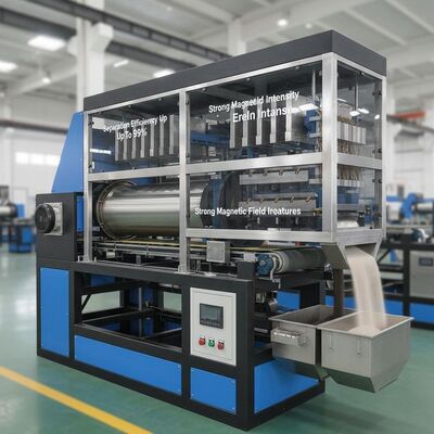 পৃথকীকরণ দক্ষতা ৯৯ শতাংশ পর্যন্ত শক্তিশালী চৌম্বকীয় ক্ষেত্রের তীব্রতা এবং কাস্টমাইজযোগ্য বৈশিষ্ট্য সহ শুকনো চৌম্বকীয় বিভাজক